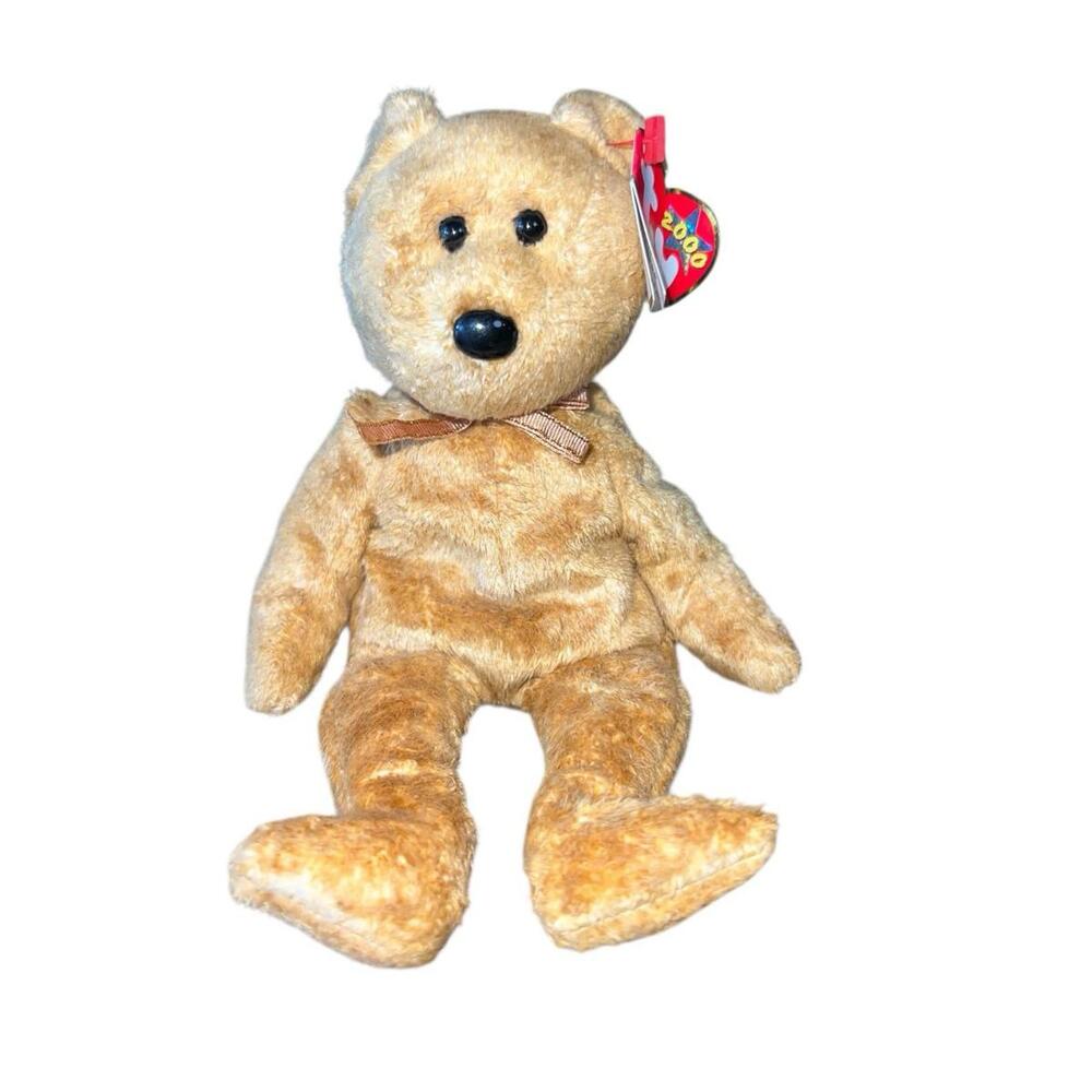 TY Beanie Baby Cashew Bear Plush Stuffed Teddy Bear 2000 Vintage Retired